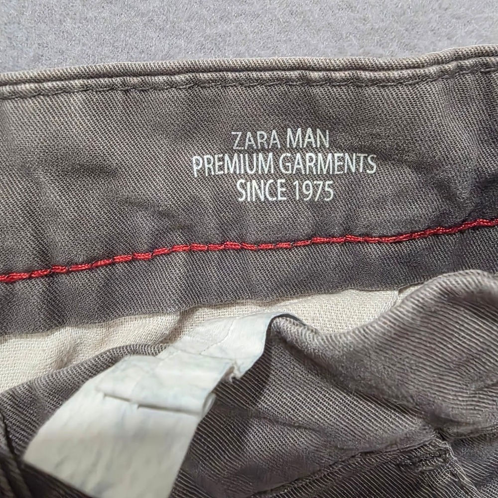 Zara Man Chinos Grey Slim Fit Basic Collection Premium Pants Mens 31 x 28 - Picture 3 of 7